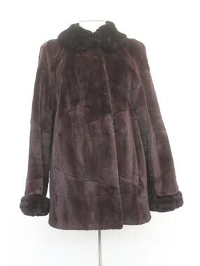 EXCELLENT SHEARED MUSKRAT & BEAVER FUR JACKET COAT WOMEN WOMAN SIZE 6 SMALL